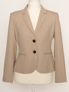 J Crew Women's Jacket Blazer Two Button Preppy Beige Blazer 2P Workwear